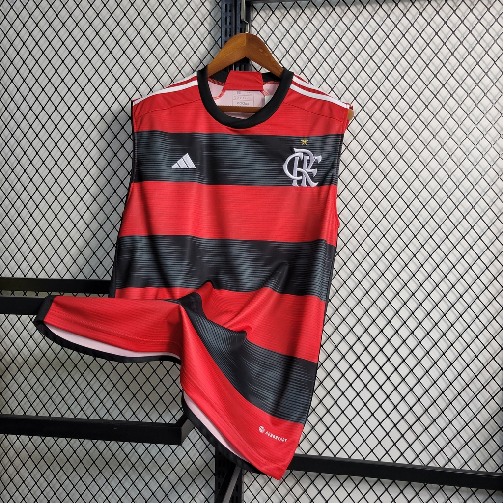 Camisa Flamengo Pré-Jogo 2022/2023 – Preta e Vermelha – Masculina