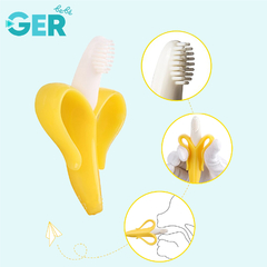 Imagen de Cepillo Dental Bebé Banana + Mordedera Panda + Chupón Sonaja