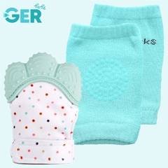 Par de rodilleras + guante mordedera, protección para gateo, seguridad para las rodillas del bebé - GER Bebé