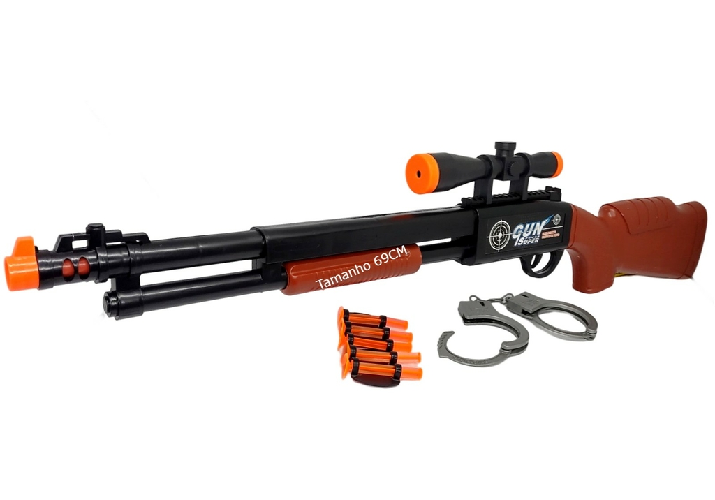 Arminha Brinquedo Rifle Sniper Espingarda Pistola Revolver