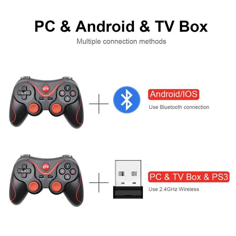 T3 controle para jogos sem fio bluetooth ,2.4g usb para Android