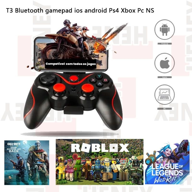 T3 controle para jogos sem fio bluetooth ,2.4g usb para Android