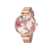 Reloj Nine West | 36mm Cristal Tema de Rosas Correa de Piel Color Rosa Modelo NW/2044RGPK