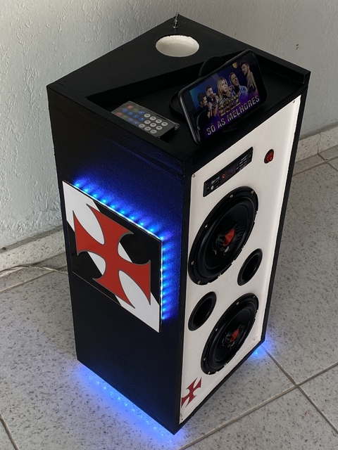 Mini Caixa Bob Com Leds E Bateria Com Bluetooth