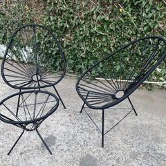 Combo Acapulco 2 Sillas + Mesa C/vidrio - Yute - Mayorista VF