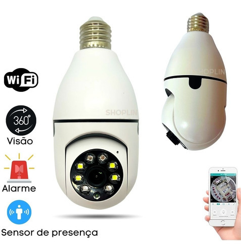 Lampada com camera e sensor de presença, camera de segurança