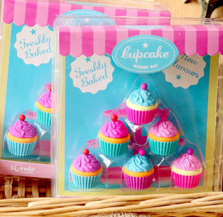 Kit com 6 Borrachas Cupcake