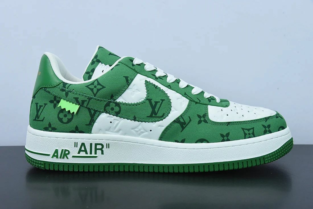 nike air force one white and green