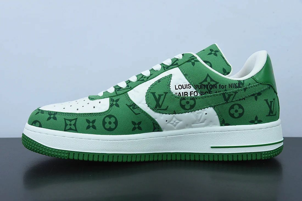 nike air force one white and green