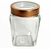 Frasco Vidrio Cuadrado Tapa Cobre con Visor