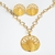 Set collar y aretes redondo hojas