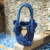 Cartera pequeña azul hoja