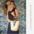 Cartera / canasto luxury hojas azul