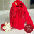 Set bolso mochila PASIONES & cinturon rojo hoja dorada