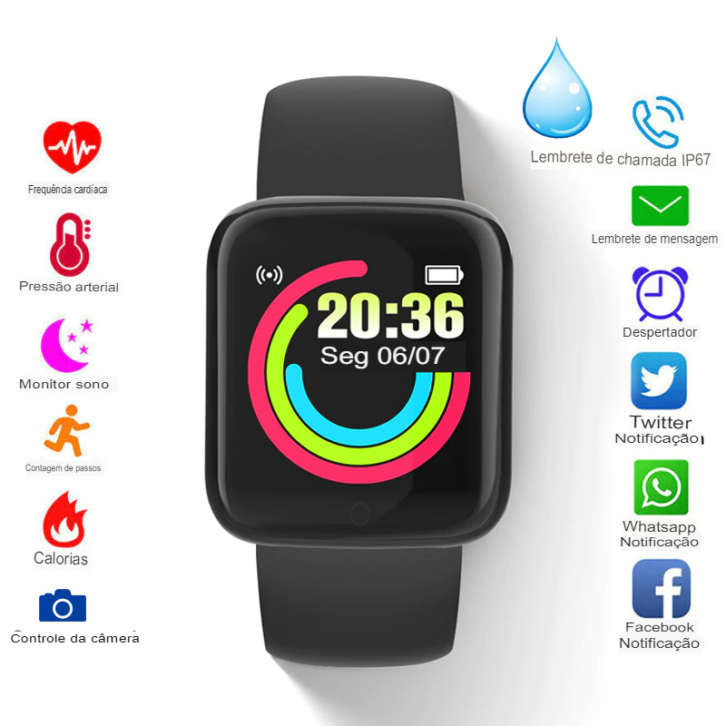 Relógio inteligente para homens, mulheres, Bluetooth Smartwatch para  telefones Android iPhone com notificação de chamada e mensagem, Relógio  fitness