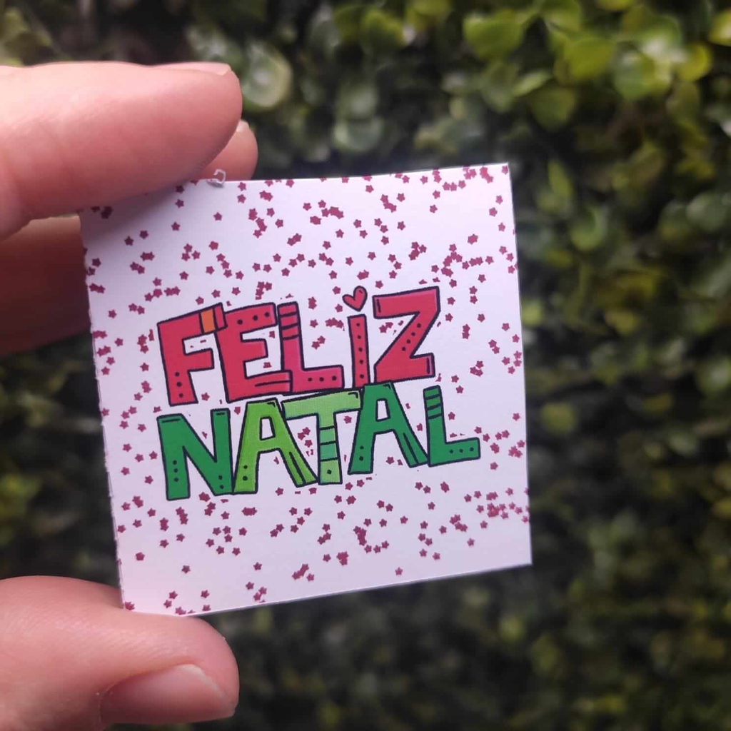 Kit 100 adesivo Feliz Natal 3, 5 cm frete gratis