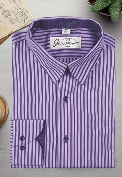 Camisa Slim fit Rayas Morada - comprar en línea