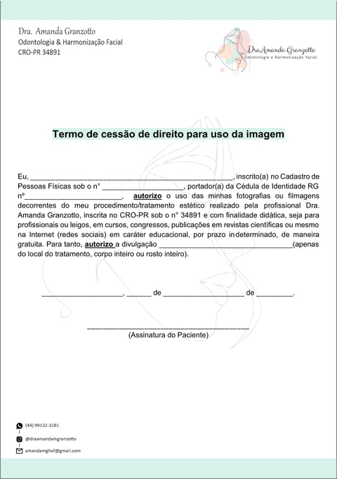 Ficha Anamnese OZONIOTERAPIA e Controle de procedimento A4 - Colorido -  Papel Offset 90gr - Blocos com 50fls cada