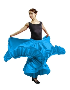 Falda folklórica doble circular en popelina poliéster/algodón en internet