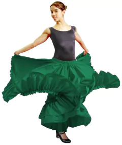 Imagen de Falda folklórica doble circular en popelina poliéster/algodón