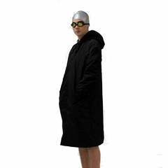Parka de natación hombre o mujer, Unisex con forro Polar, Con Cierre, color negro