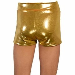 Short deportivo para niña en tela glitter, con Corte en V y largo 1.5 - Velox
