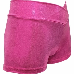 Imagen de Short deportivo para niña en tela glitter, con Corte en V y largo 1.5