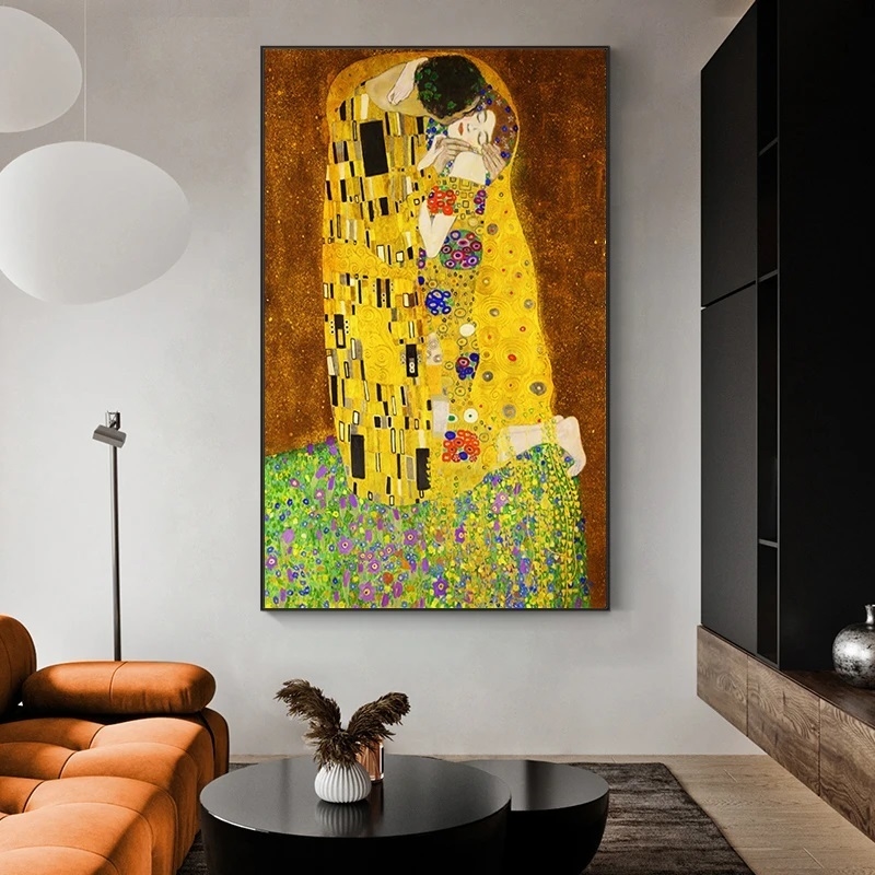 Quadro decorativo 2 telas Arte Gustav klimt