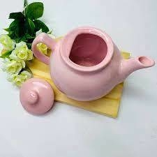 Conjunto De Chá Em Porcelana Com Bule Rosa 700 Ml