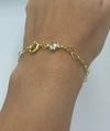 Pulseira Rose Elos Corações 18 cm