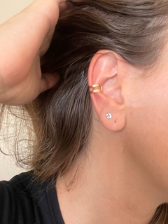Piercing Fake Cecília Duplo I Dourado na internet