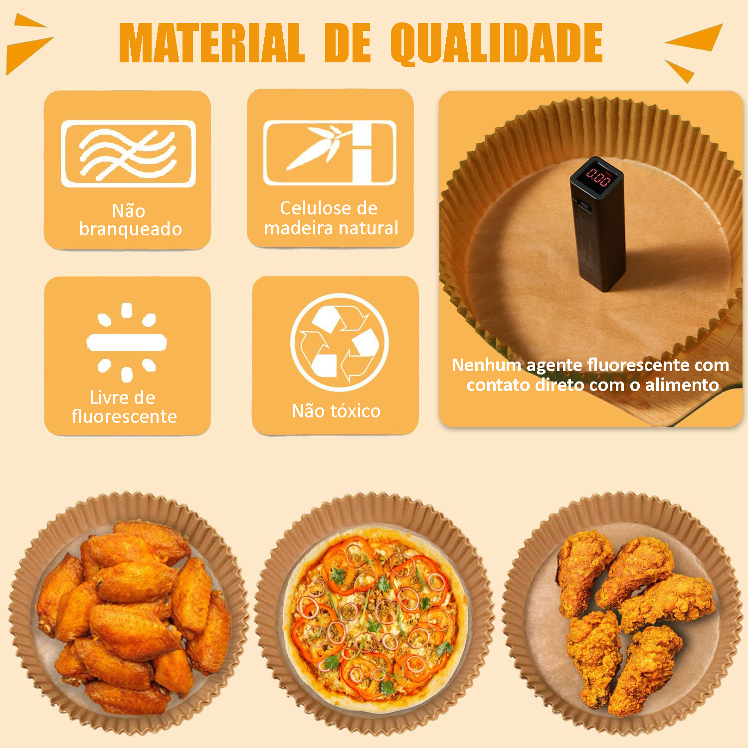 Filtros de papel do cozimento dos forros do papel do pergaminho da  fritadeira de ar para o forno da micro-onda do airfryer