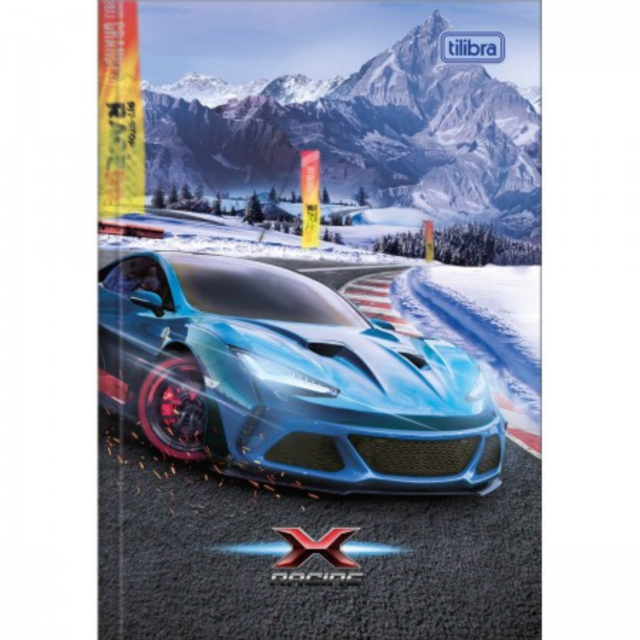 Caderno Brochura Capa Dura 1/4 X-Racing 48 Folhas (Pacote com 15