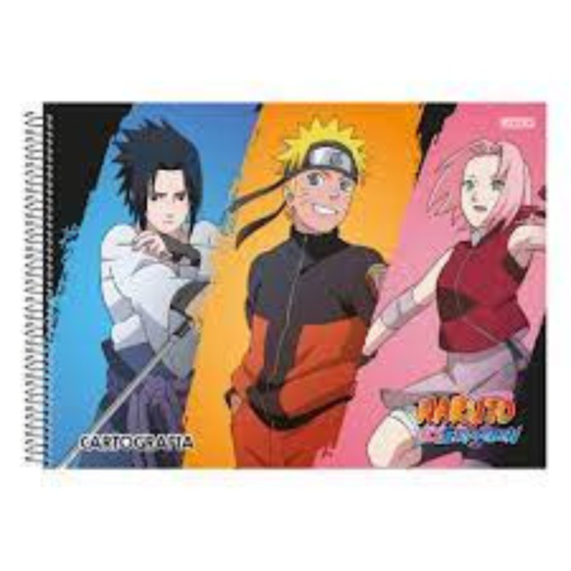 Caderno Brochura Pequeno 1/4 Anime Naruto Shippuden 80 Folhas São