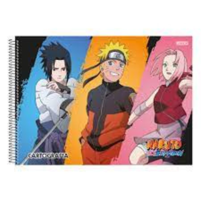 Caderno Brochura Pequeno 1/4 Anime Naruto Shippuden 80 Folhas