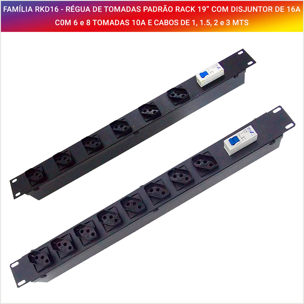 Régua de Tomadas Rack 19