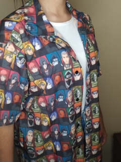 Camisa de Botão Membros Akatsuki - Unissex na internet