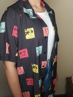Camisa de Botão One Piece Mugiwara - Unissex na internet