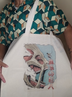 Ecobag Shingeki no Kyojin Ecológica 100% Algodão - 45x45 cm