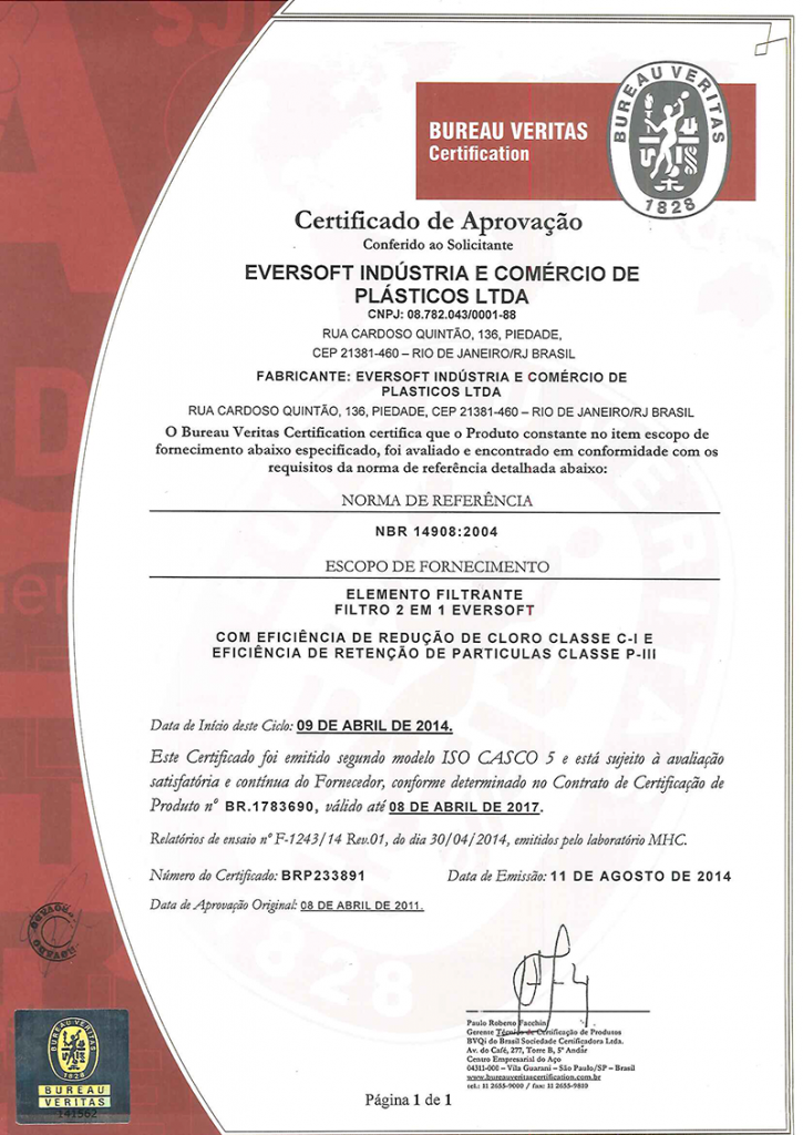 CERTIFICAÇÃO FILTRO 2 EM 1 SOFT