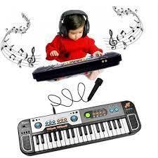 Teclado Infantil Rosa Com Microfone - Musical Resistente