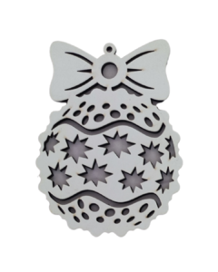 Colgante Navideño Esfera Y Moño En Mdf De 3mm Por 9 Unidades - comprar online