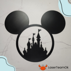 Cuadro Mickey Con Castillo En Mdf 5.5 Mm