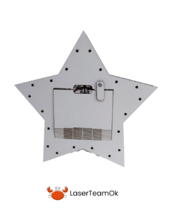 Adorno Navideño Estrella Calada Con Luz En Mdf De 3mm