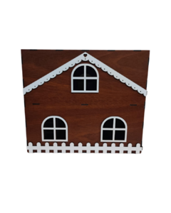 Casa De Muñecas Modelo Valija En Mdf 3mm Laminado En Color