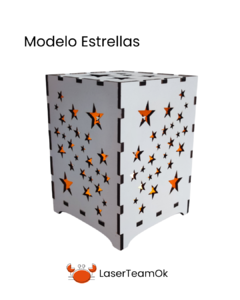 Adorno Navideño Cajita Con Luz En Mdf De 3mm
