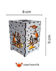 Adorno Navideño Cajita Con Luz En Mdf De 3mm - comprar online