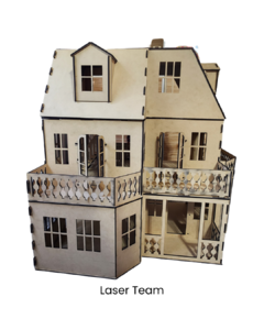 Casa De Muñecas Modelo Victoriano 1,10 Metros En Mdf 5.5 - Laser Team