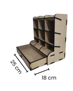 Organizador Útiles Con Cajon En Mdf Crudo 5.5mm - comprar online
