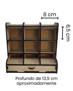 Organizador Útiles Con Cajon En Mdf Crudo 5.5mm en internet